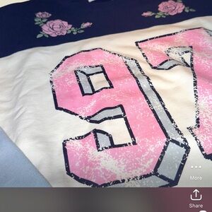 NWT Alter’d State Pink/Blue #97 Floral Sweatshirt in Size Small